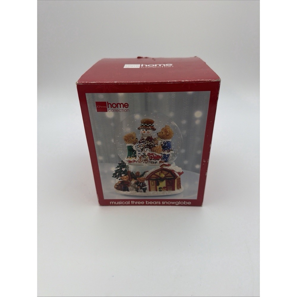JCPenney Home Collection Musical Three Bears-Snow Globe- RARE-RETIRED